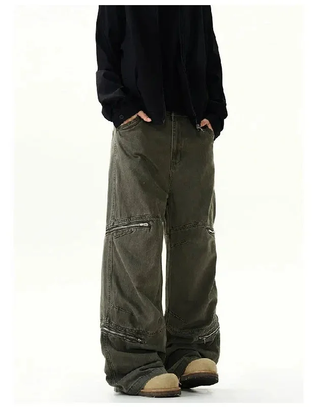 Multi-Zipper Cargo Pants