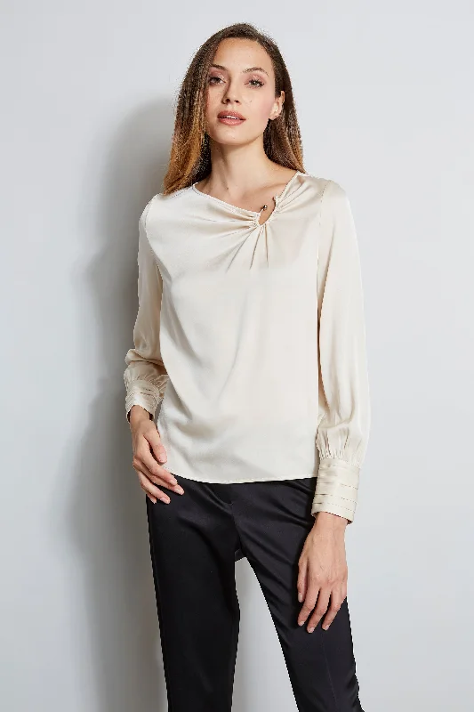 Asymmetric Silk Pearl Shirt