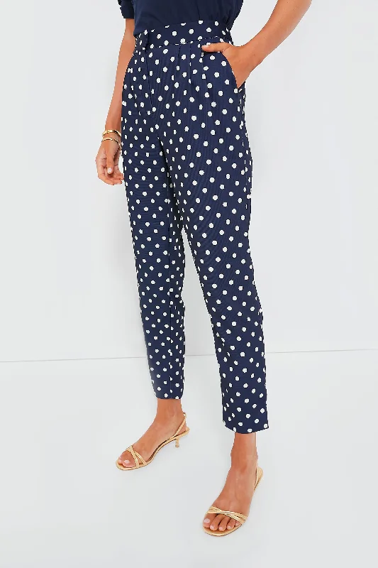 Navy and White Dotted Pixie Pant