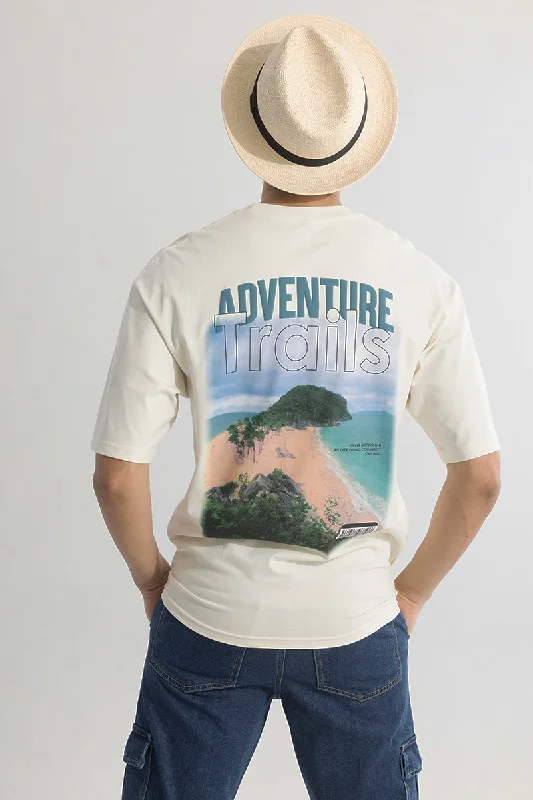 Adventure Trails Cream Oversized T-Shirt