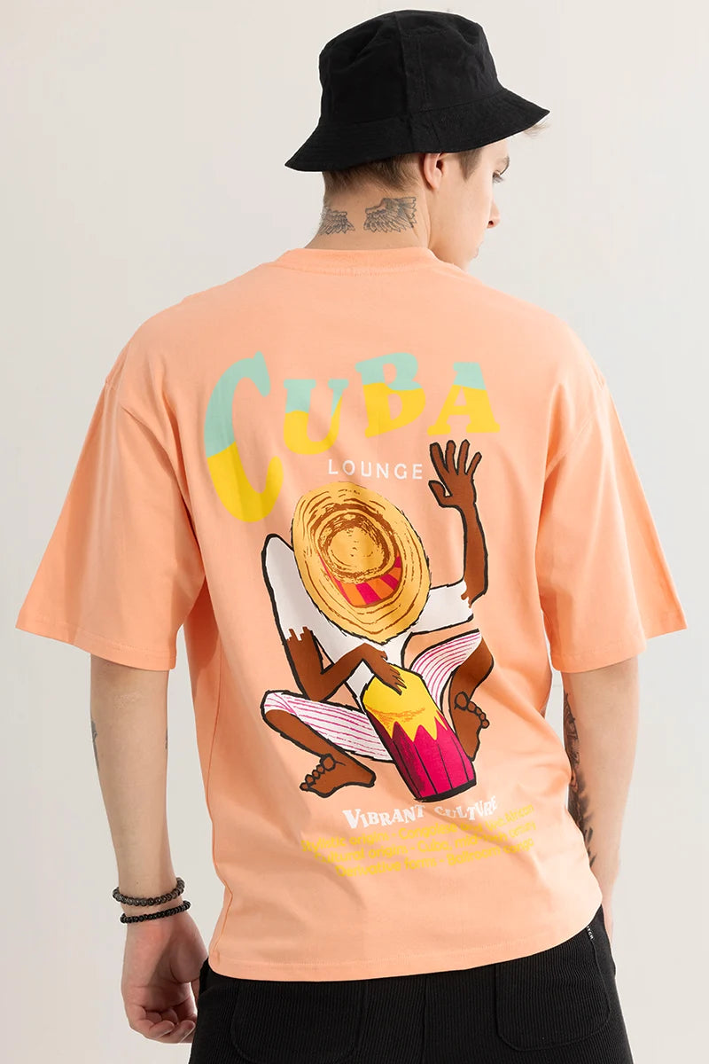 RhythmoVibe Peach Oversized T-Shirt