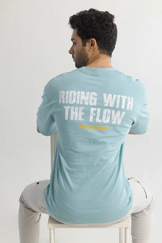 Riding With The Flow Blue Oversized T-Shirt