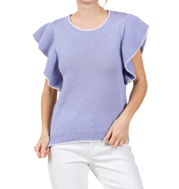 Beautiful Place Sweater Top In Lavender