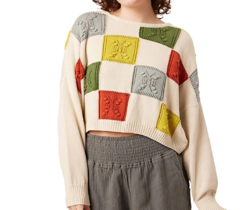 Bev Sweater In Bright Checker