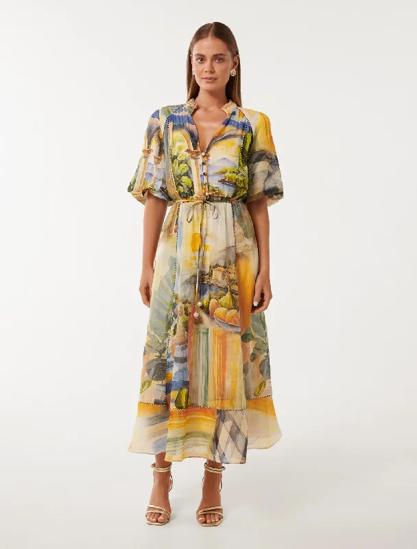 Viola Printed Midi Dress