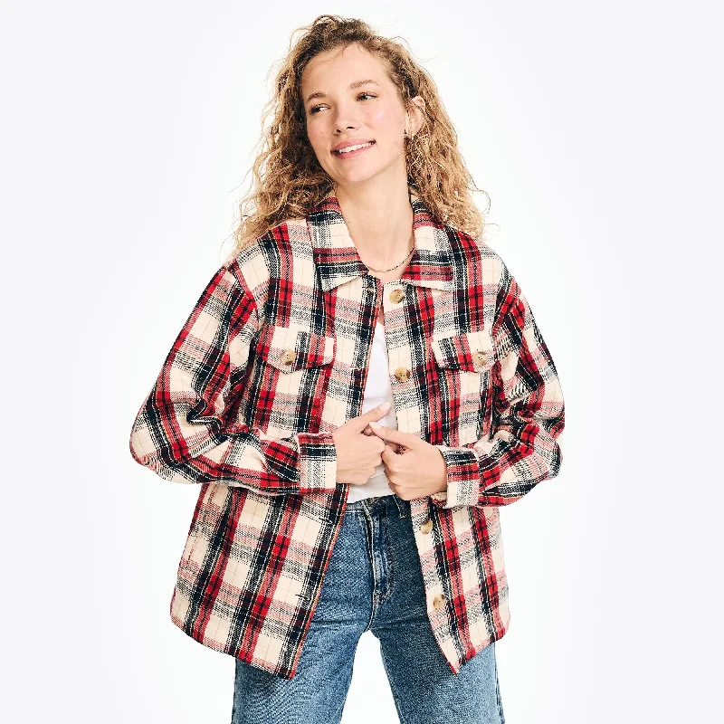 Nautica Womens Plaid Shirt Jacket