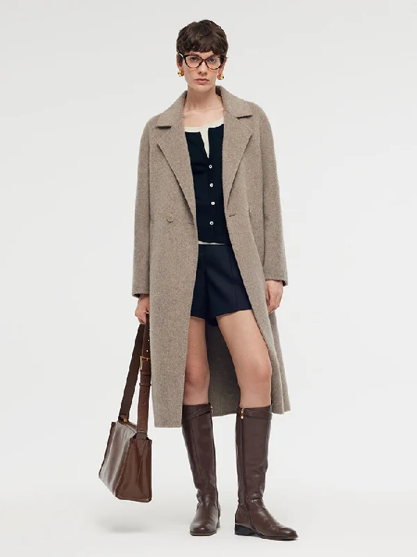 Wool Alpaca Lapel Women Coat