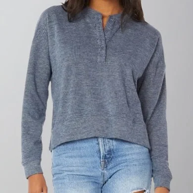 Boxy Henley Sweatshirt