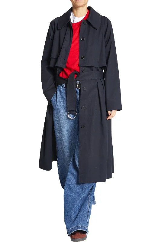 Saint Art London Convertible Trench Coat in Navy