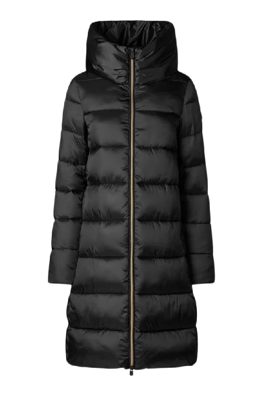 Save The Duck Lysa Hooded Puffer Jacket in Black