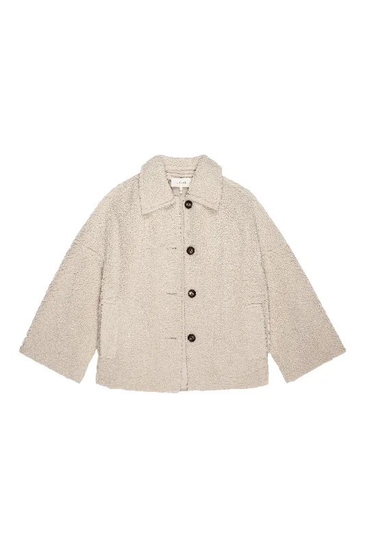 The Great Cropped Plush Car Coat in Malt