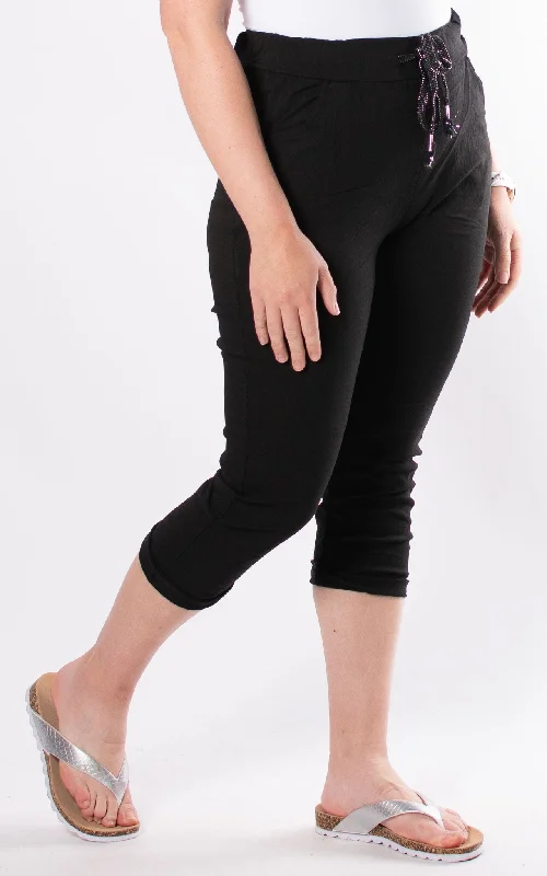 Crinkle Magic Capri | Black