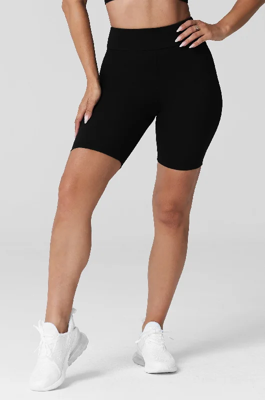 Black High Waist Scrunch Biker Short